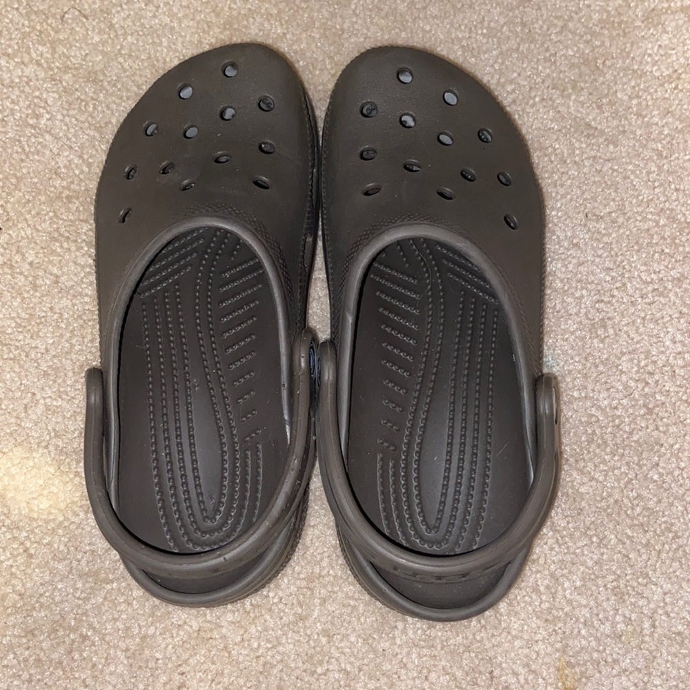 Army green crocs